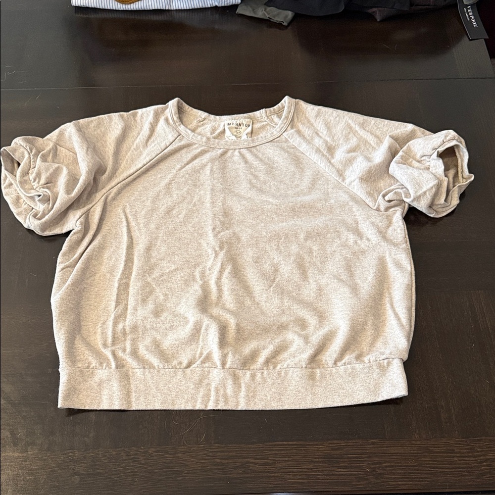 Cream Short Sleeve Raglan Top - Women